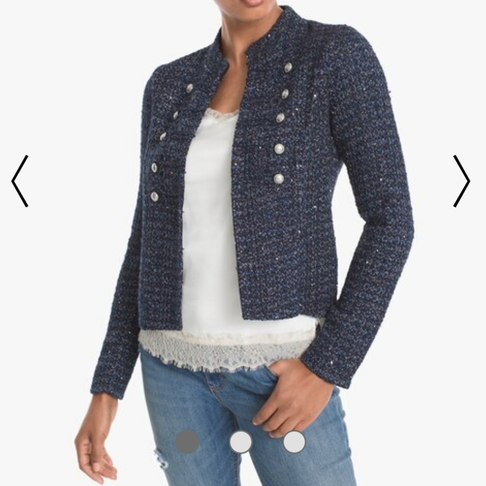WHBM Shimmery Tweed jacket cardigan